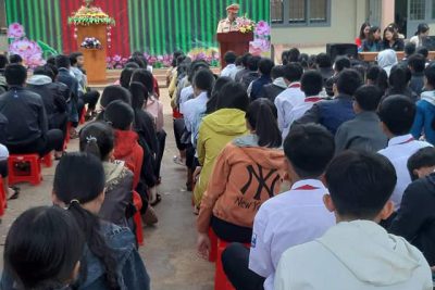 CBGV-CNV  và HS trường THCS Chu Văn An tham gia: LỄ PHÁT ĐỘNG PHONG TRÀO TOÀN DÂN THAM GIA BẢO VỆ AN NINH TỔ QUỐC